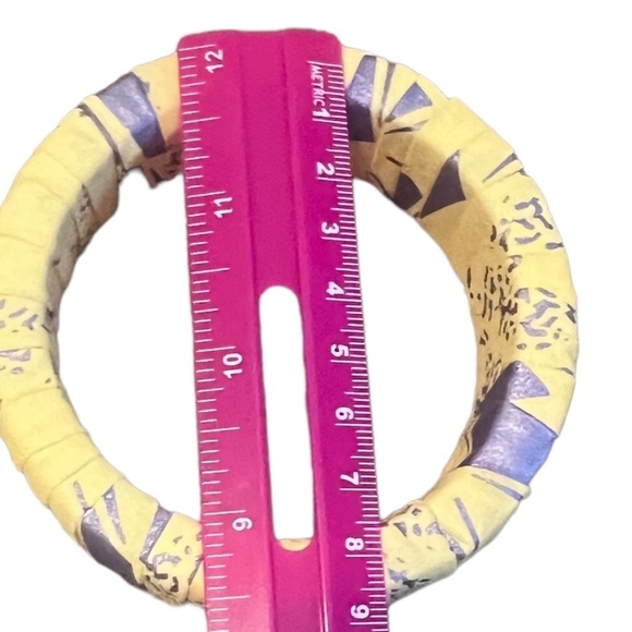 African Ankara Print Bangles Yellow Bracelet Set - Picture 7 of 11